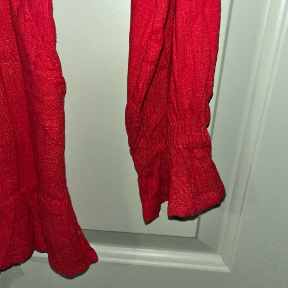 Billabong Red Long-Sleeve Romper with Tie Waist - Picture 7 of 9